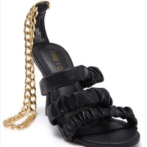 Chase + Chloe sandals  Scrunch straps Wraparound chain ...